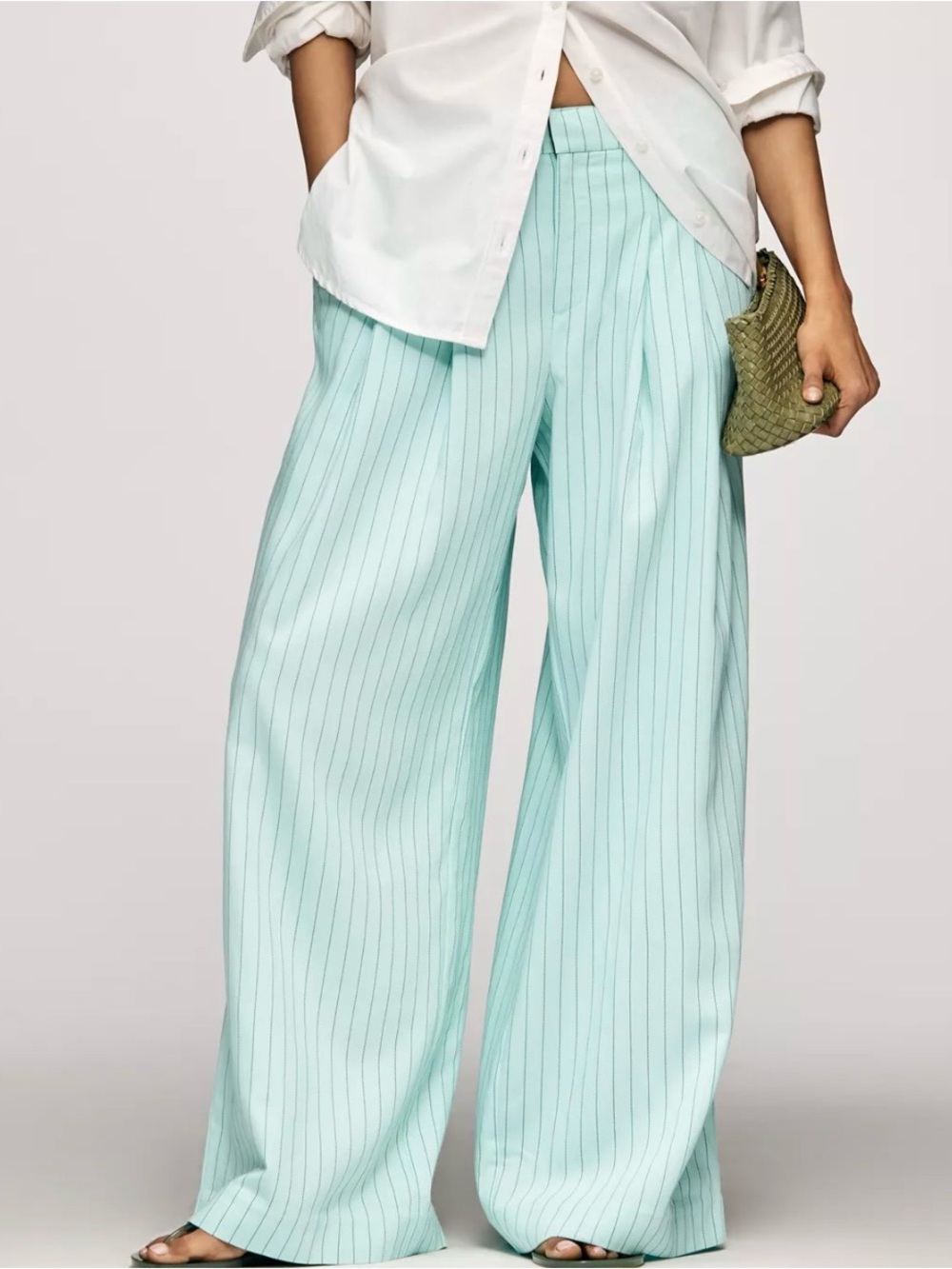 Anthropologie The Avery Pinstripe Wide-Leg Trousers by Maeve